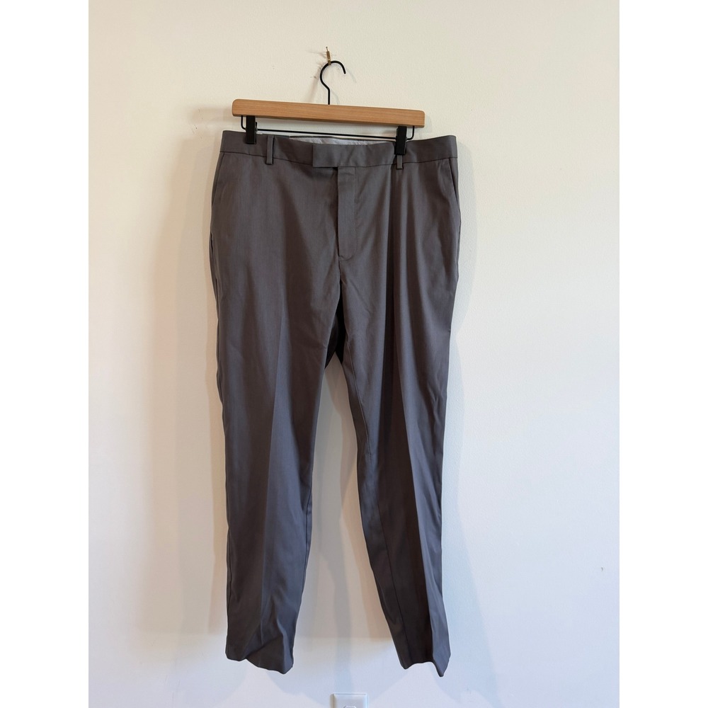 Charles Tyrwhitt Mens Charcoal Grey Slim Fit Smart Texture Trousers 36W 30L NEW